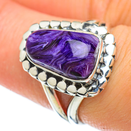 Charoite Rings handcrafted by Ana Silver Co - RING49179