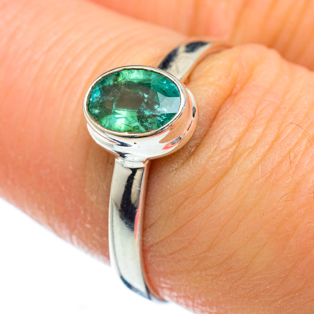 Zambian Emerald Rings handcrafted by Ana Silver Co - RING49232