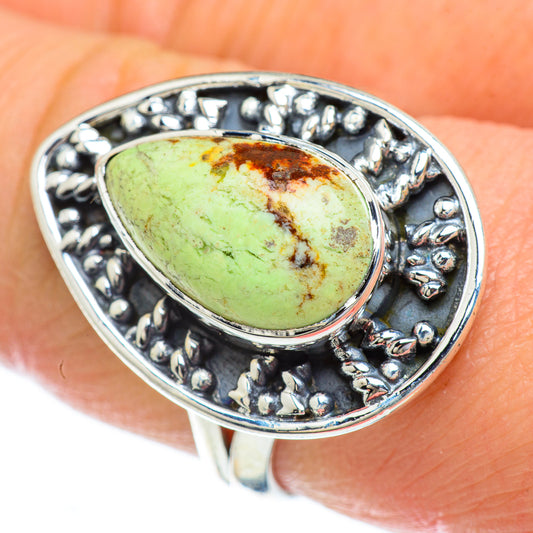 Lemon Chrysoprase Rings handcrafted by Ana Silver Co - RING49332