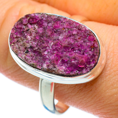 Cobalto Calcite Druzy Rings handcrafted by Ana Silver Co - RING49504