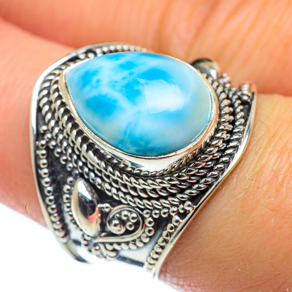 Larimar Rings handcrafted by Ana Silver Co - RING49530