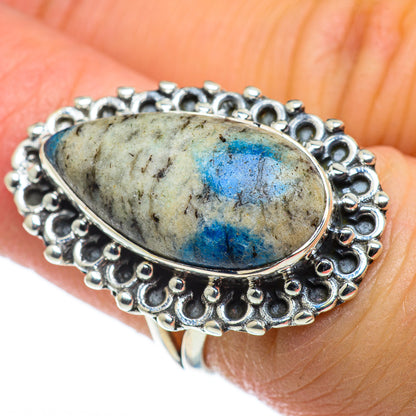 K2 Blue Azurite Rings handcrafted by Ana Silver Co - RING49531