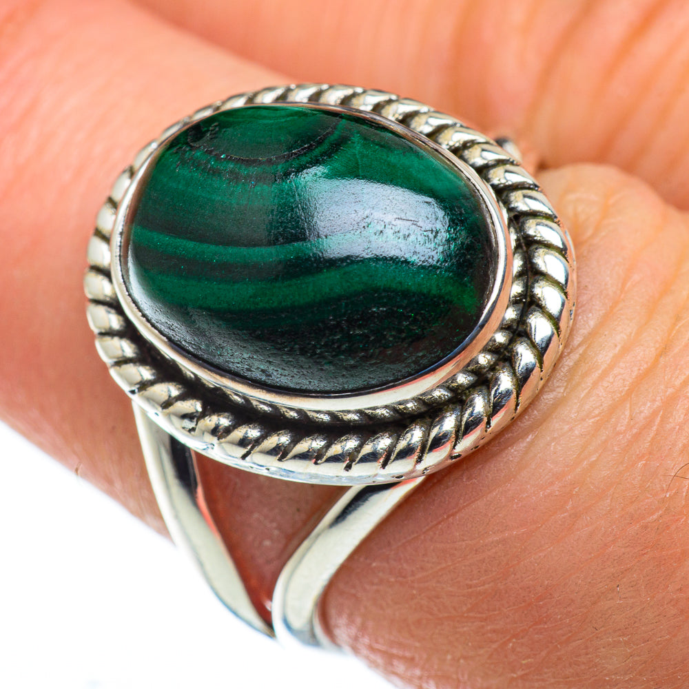 Malachite Rings handcrafted by Ana Silver Co - RING49533