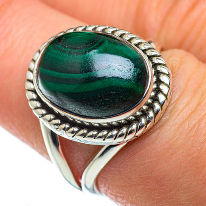 Malachite Rings handcrafted by Ana Silver Co - RING49533