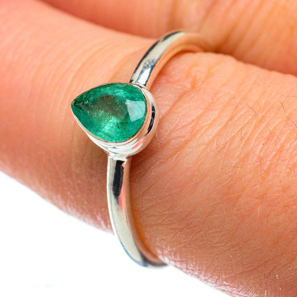 Zambian Emerald Rings handcrafted by Ana Silver Co - RING49534
