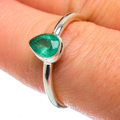 Zambian Emerald Rings handcrafted by Ana Silver Co - RING49534