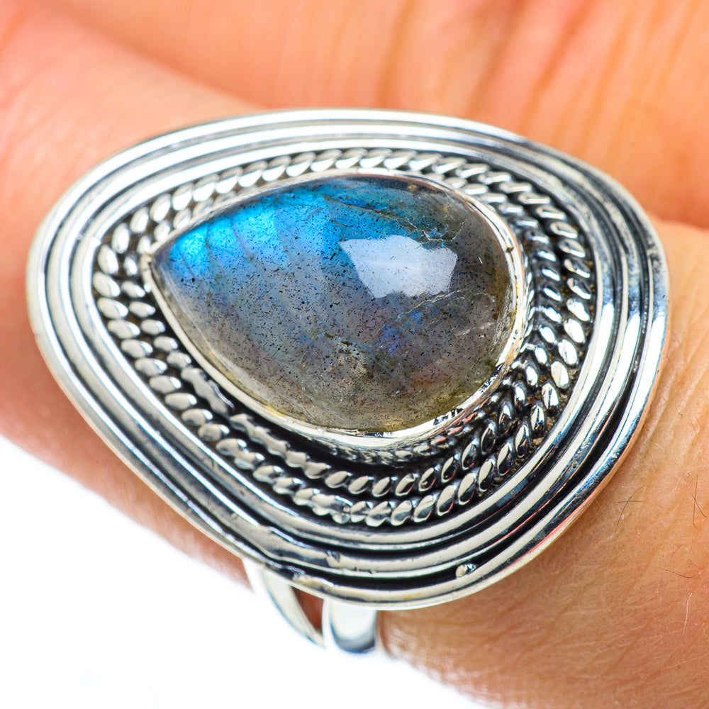 Labradorite Rings handcrafted by Ana Silver Co - RING49595