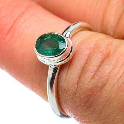 Zambian Emerald Rings handcrafted by Ana Silver Co - RING49605