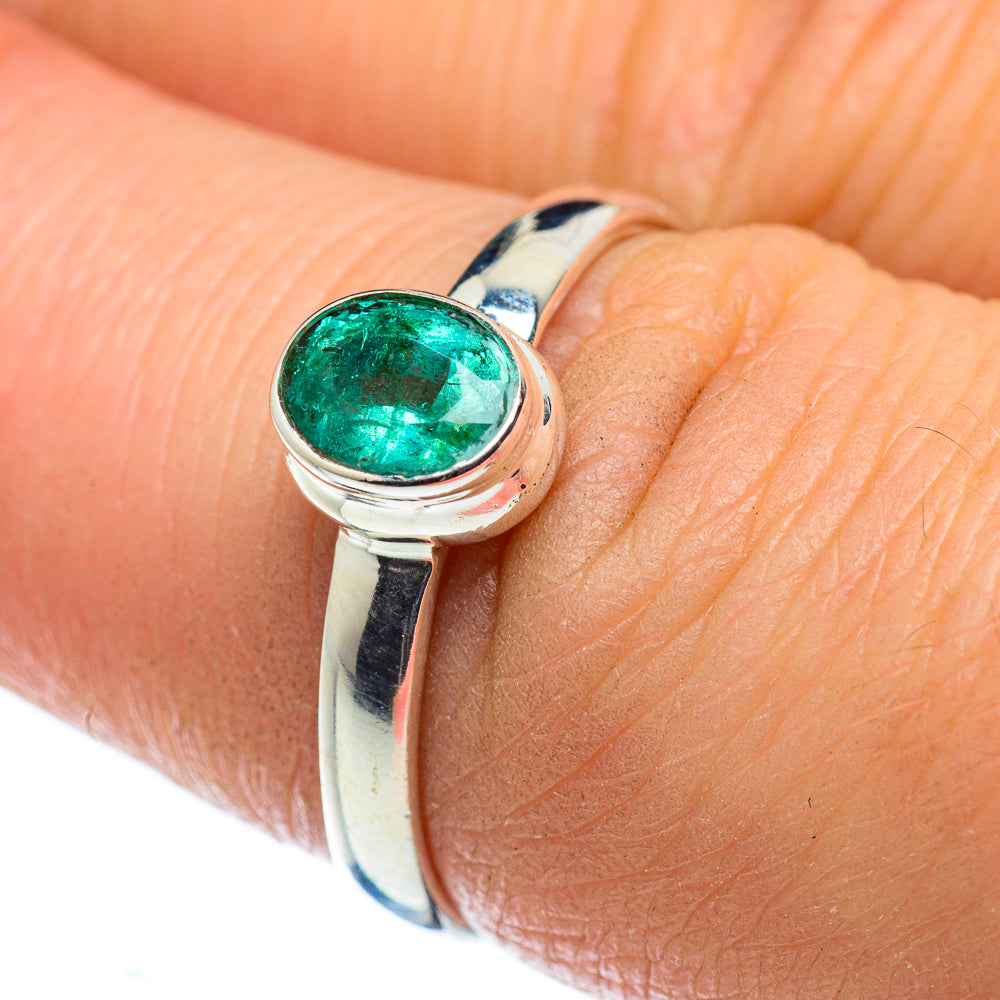 Zambian Emerald Rings handcrafted by Ana Silver Co - RING49674
