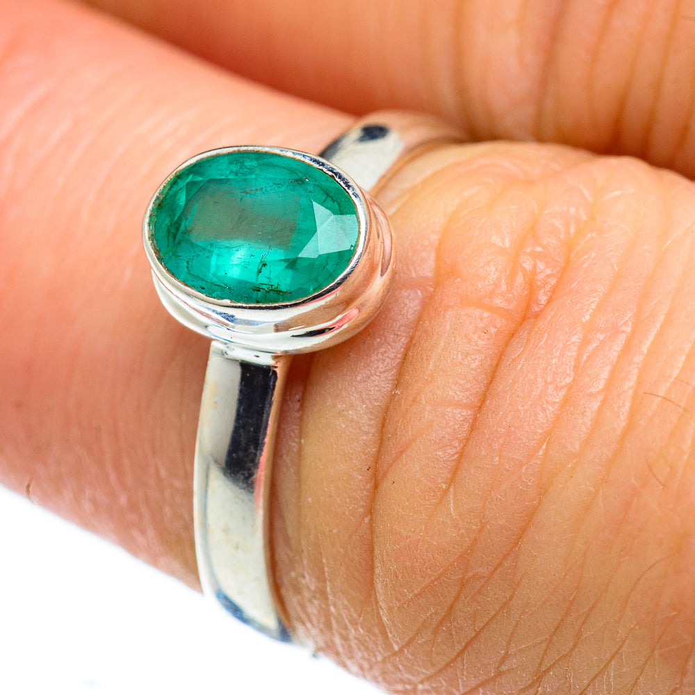 Zambian Emerald Rings handcrafted by Ana Silver Co - RING49741