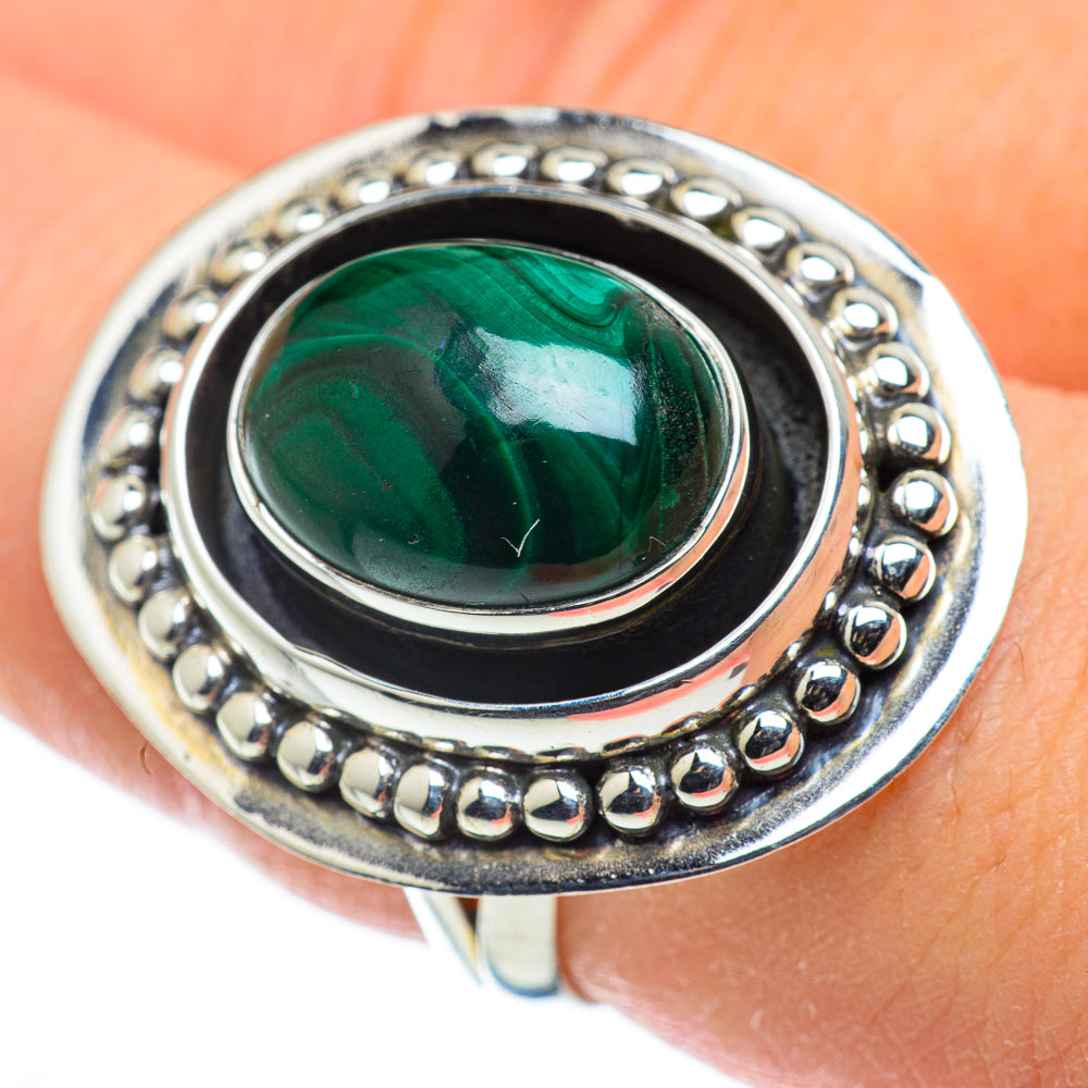 Malachite Rings handcrafted by Ana Silver Co - RING49819