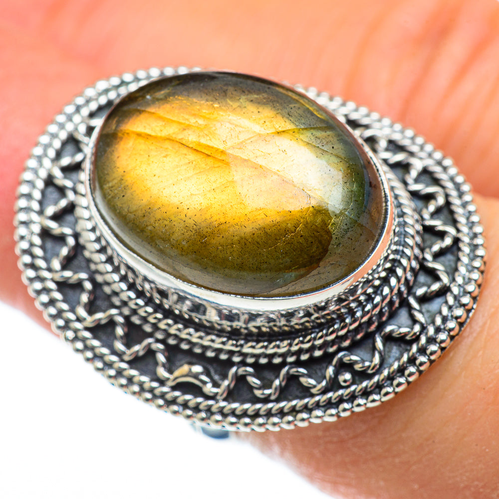 Labradorite Rings handcrafted by Ana Silver Co - RING49830