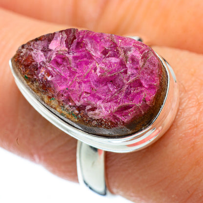 Cobalto Calcite Druzy Rings handcrafted by Ana Silver Co - RING49935