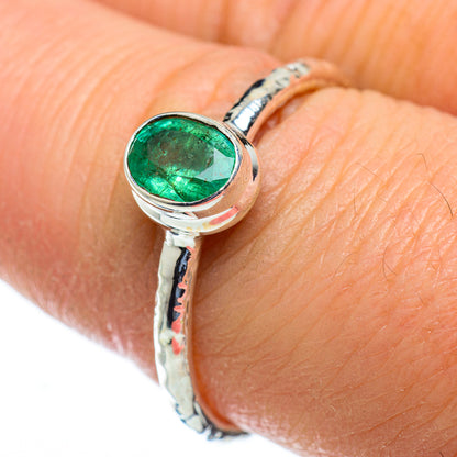 Zambian Emerald Rings handcrafted by Ana Silver Co - RING49994