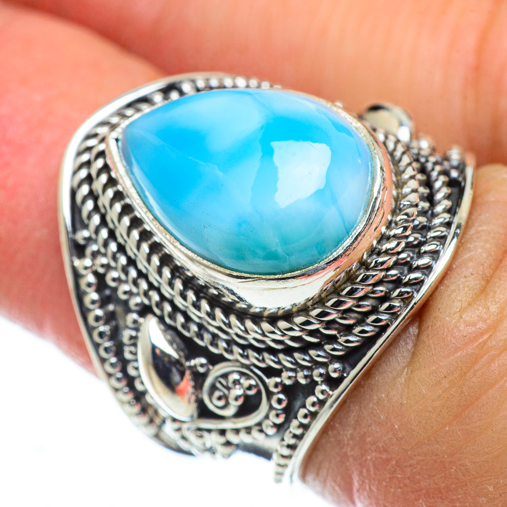 Larimar Rings handcrafted by Ana Silver Co - RING50019