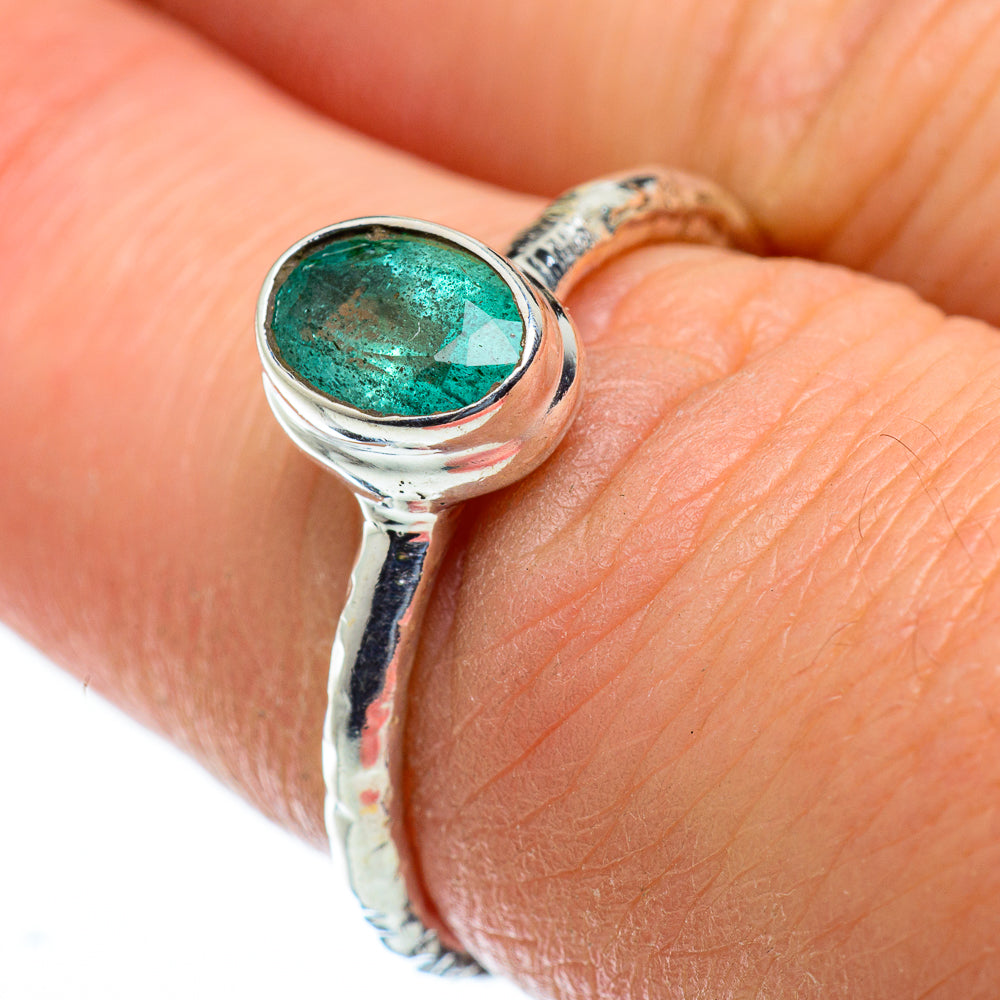 Zambian Emerald Rings handcrafted by Ana Silver Co - RING50110