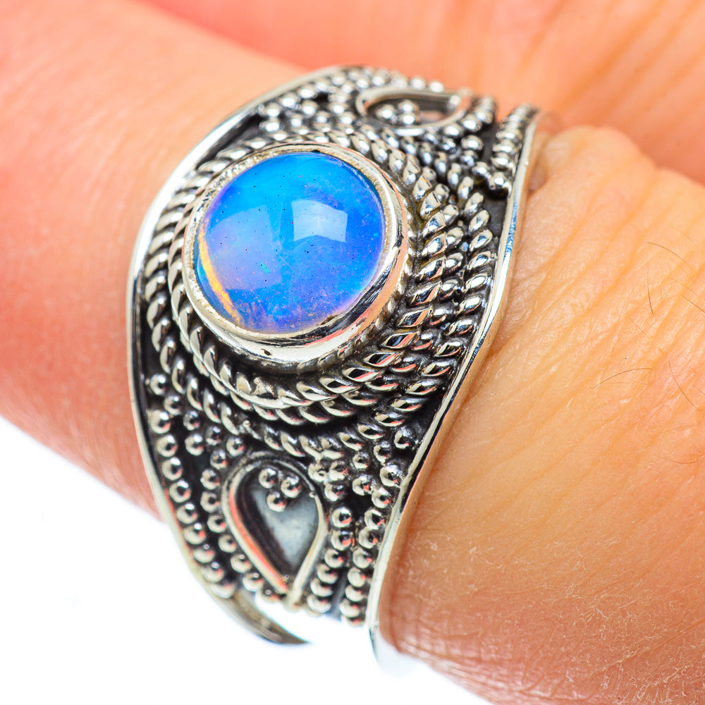 Ethiopian Opal Rings handcrafted by Ana Silver Co - RING50127