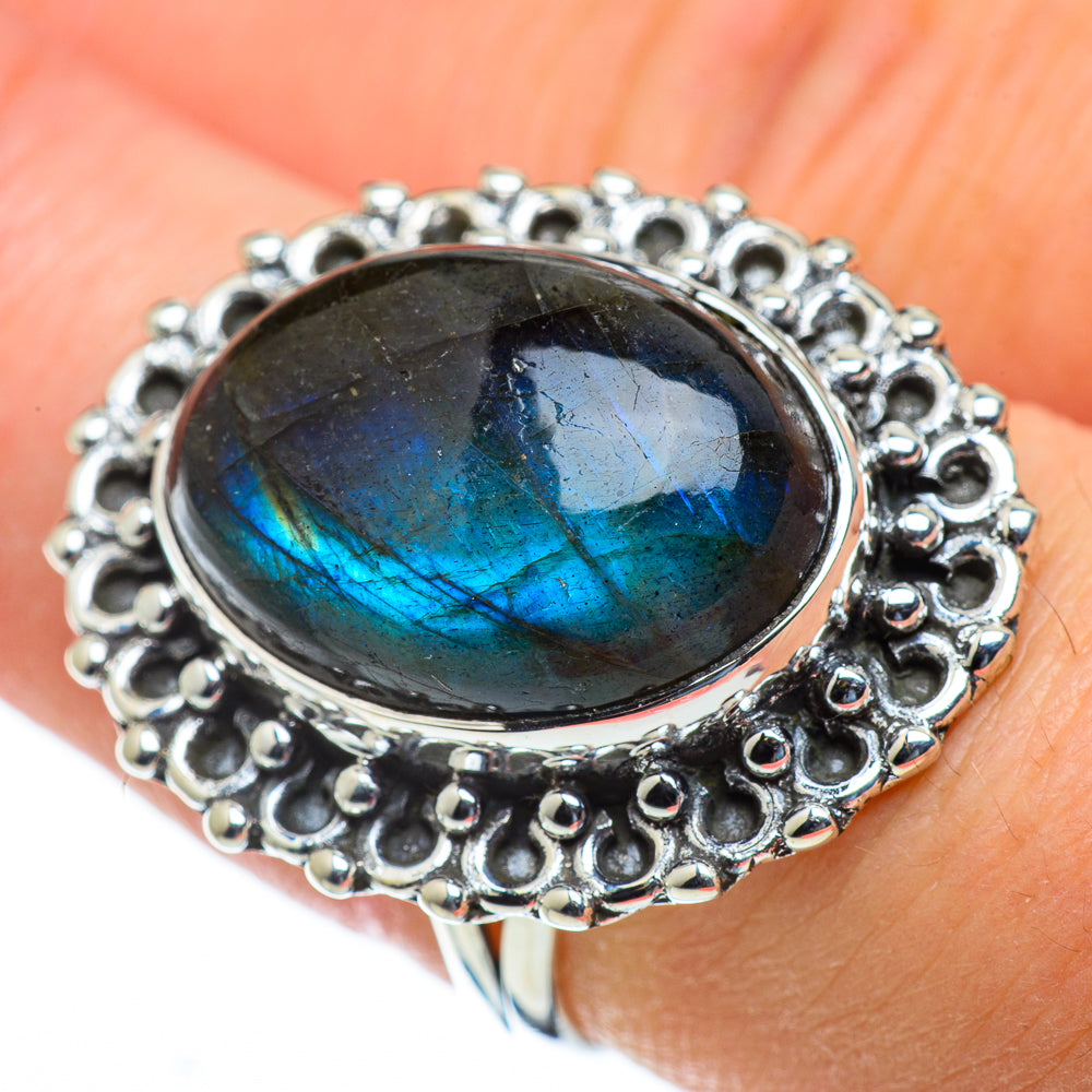 Labradorite Rings handcrafted by Ana Silver Co - RING50129