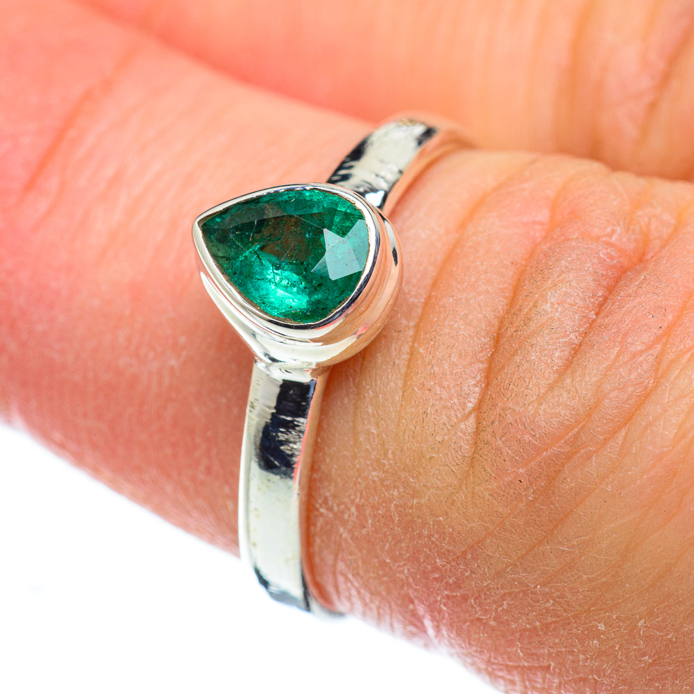 Zambian Emerald Rings handcrafted by Ana Silver Co - RING50156