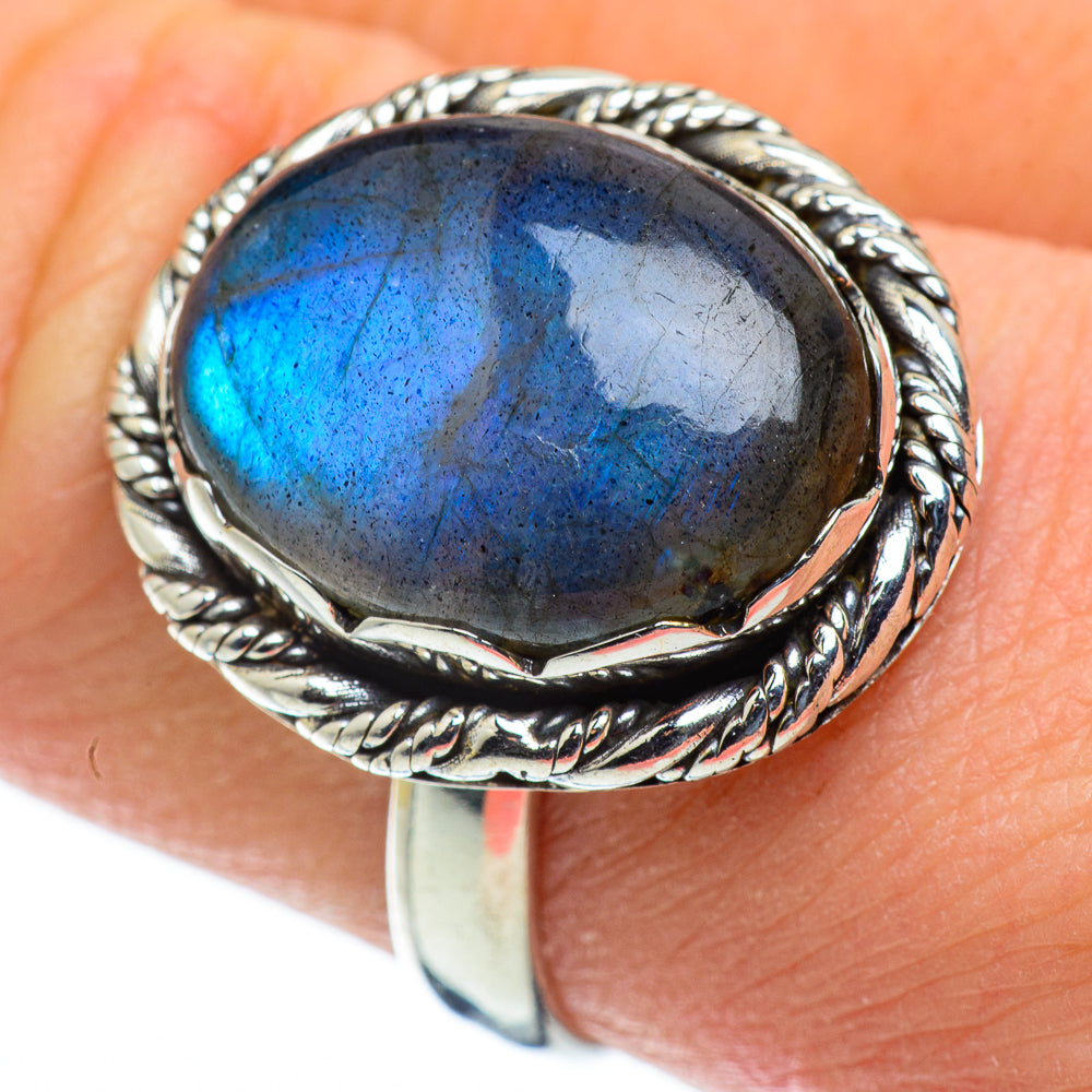 Labradorite Rings handcrafted by Ana Silver Co - RING50178