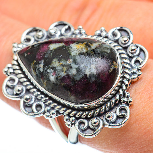 Russian Eudialyte Rings handcrafted by Ana Silver Co - RING50278