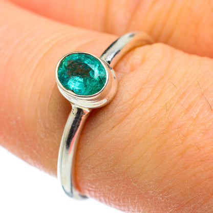 Zambian Emerald Rings handcrafted by Ana Silver Co - RING50353