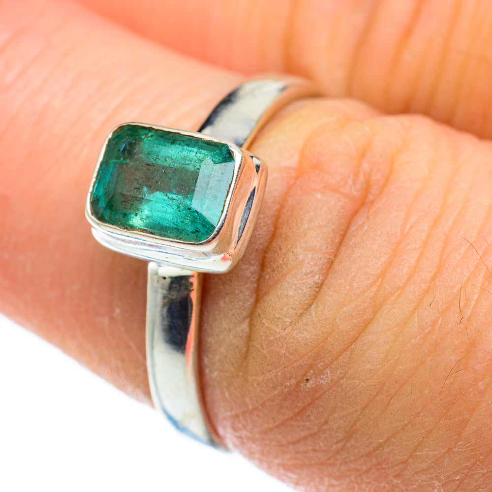 Zambian Emerald Rings handcrafted by Ana Silver Co - RING50385