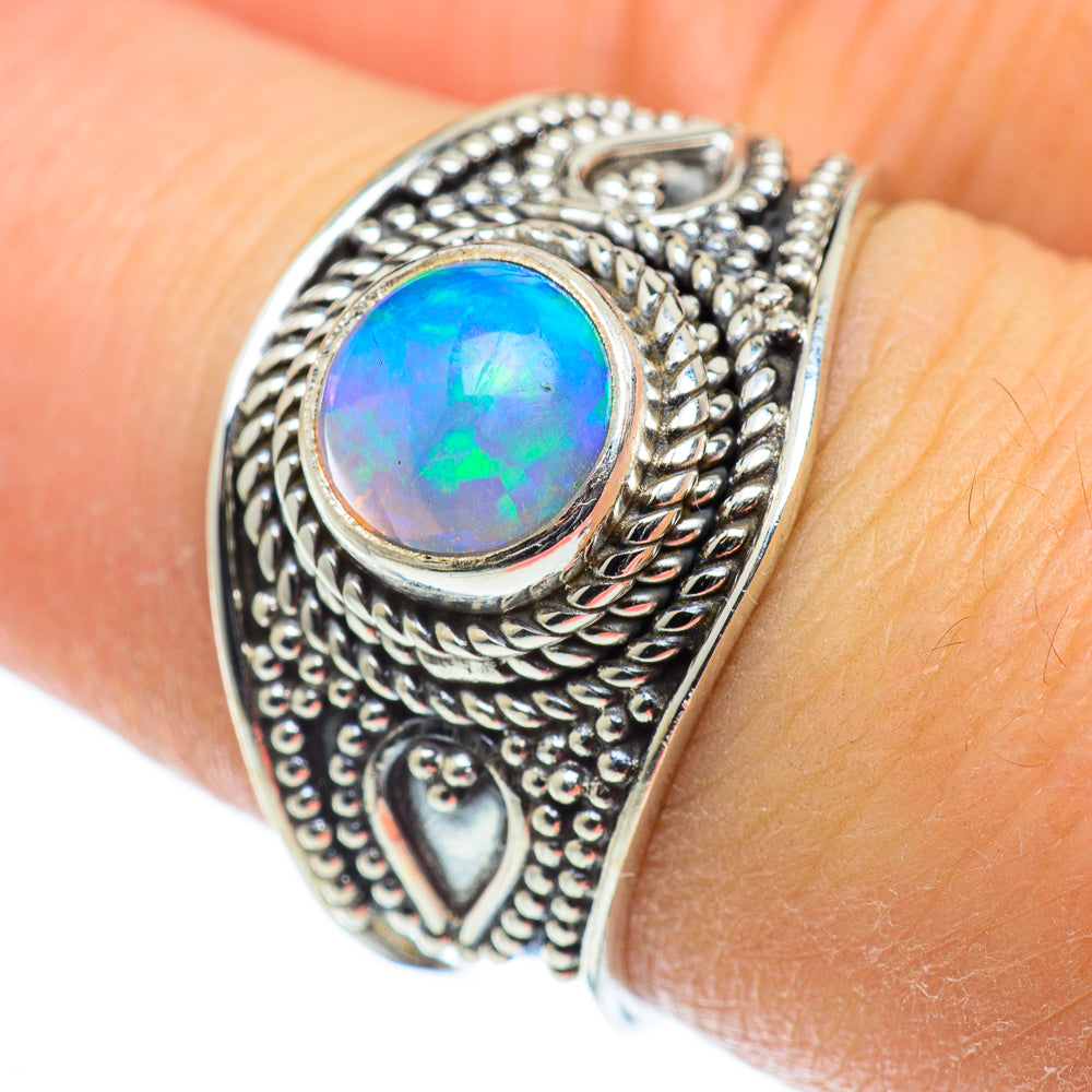 Ethiopian Opal Rings handcrafted by Ana Silver Co - RING50404