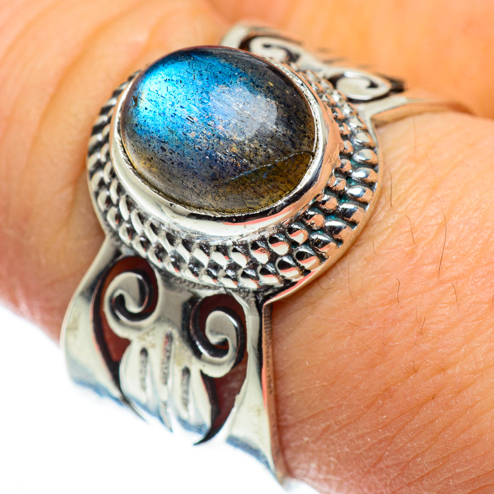 Labradorite Rings handcrafted by Ana Silver Co - RING50442