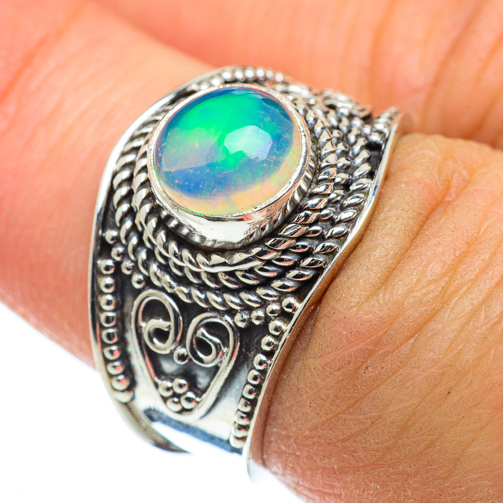 Ethiopian Opal Rings handcrafted by Ana Silver Co - RING50510