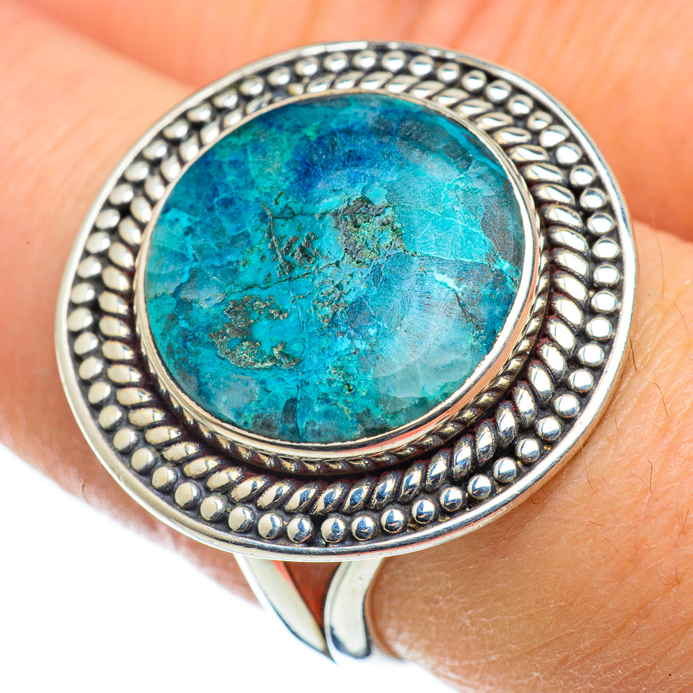 Chrysocolla In Quartz Rings handcrafted by Ana Silver Co - RING50553