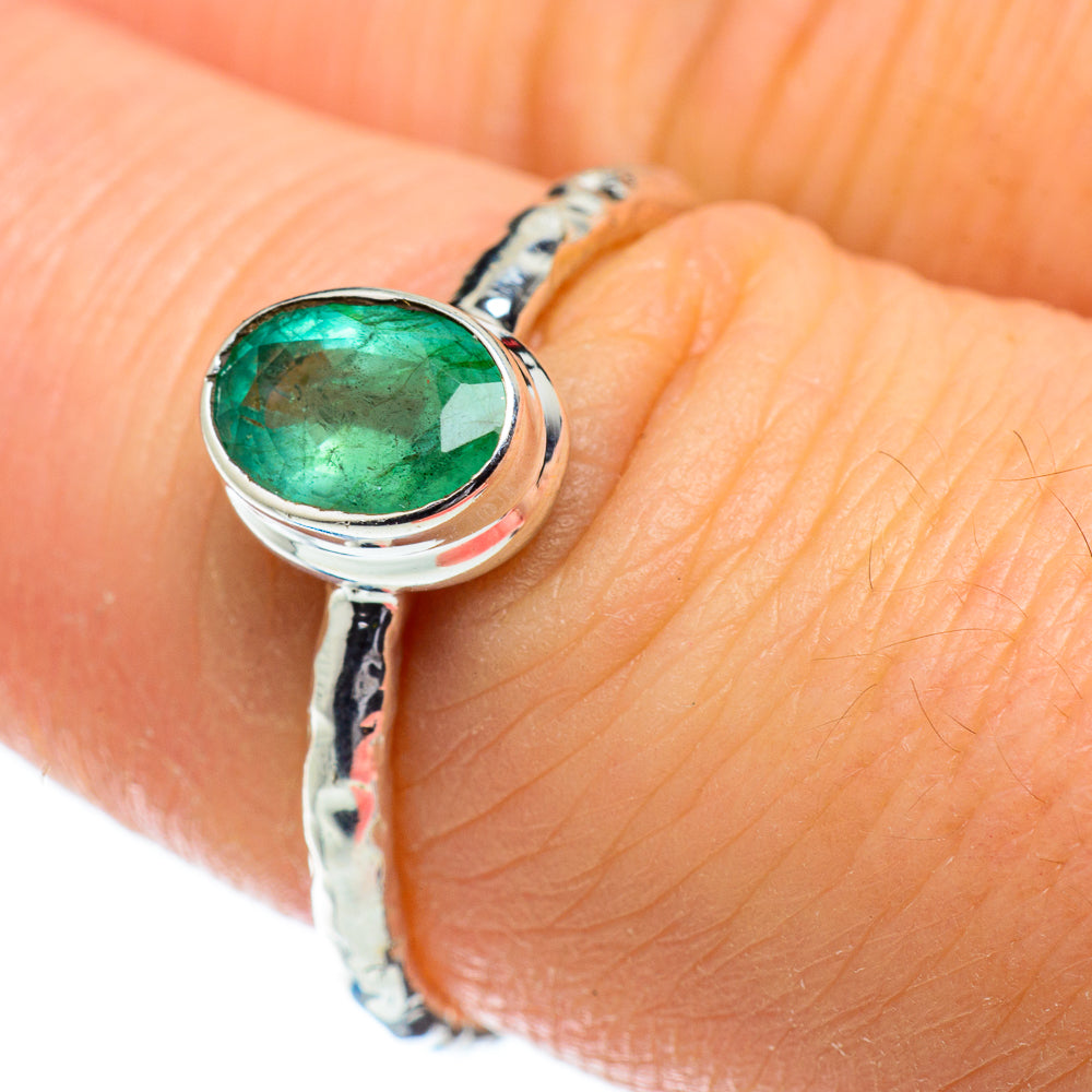 Zambian Emerald Rings handcrafted by Ana Silver Co - RING50577