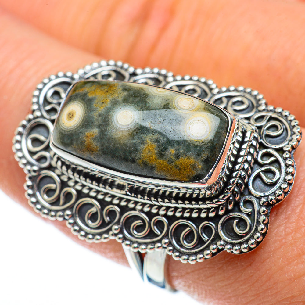 Ocean Jasper Rings handcrafted by Ana Silver Co - RING50671