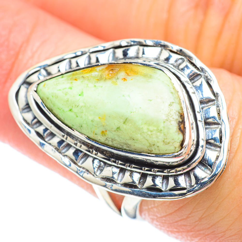 Lemon Chrysoprase Rings handcrafted by Ana Silver Co - RING50708