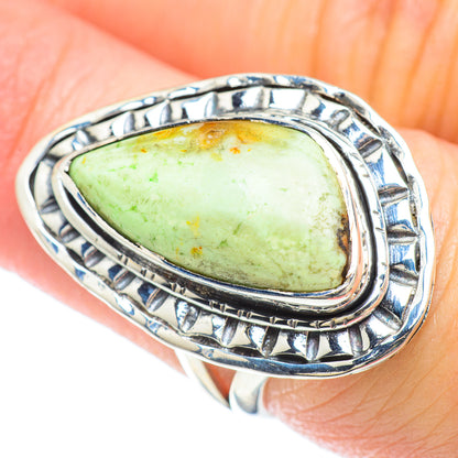 Lemon Chrysoprase Rings handcrafted by Ana Silver Co - RING50708