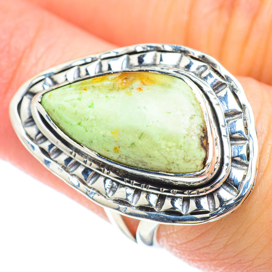 Lemon Chrysoprase Rings handcrafted by Ana Silver Co - RING50708
