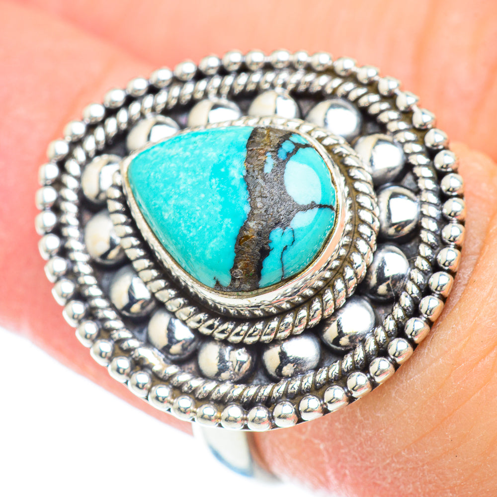 Tibetan Turquoise Rings handcrafted by Ana Silver Co - RING50761