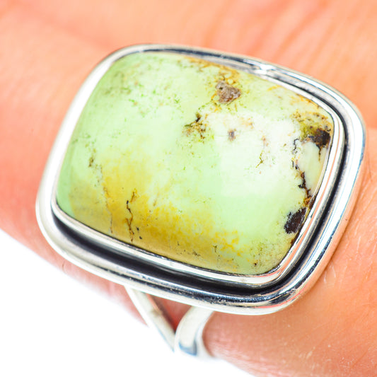 Lemon Chrysoprase Rings handcrafted by Ana Silver Co - RING50866
