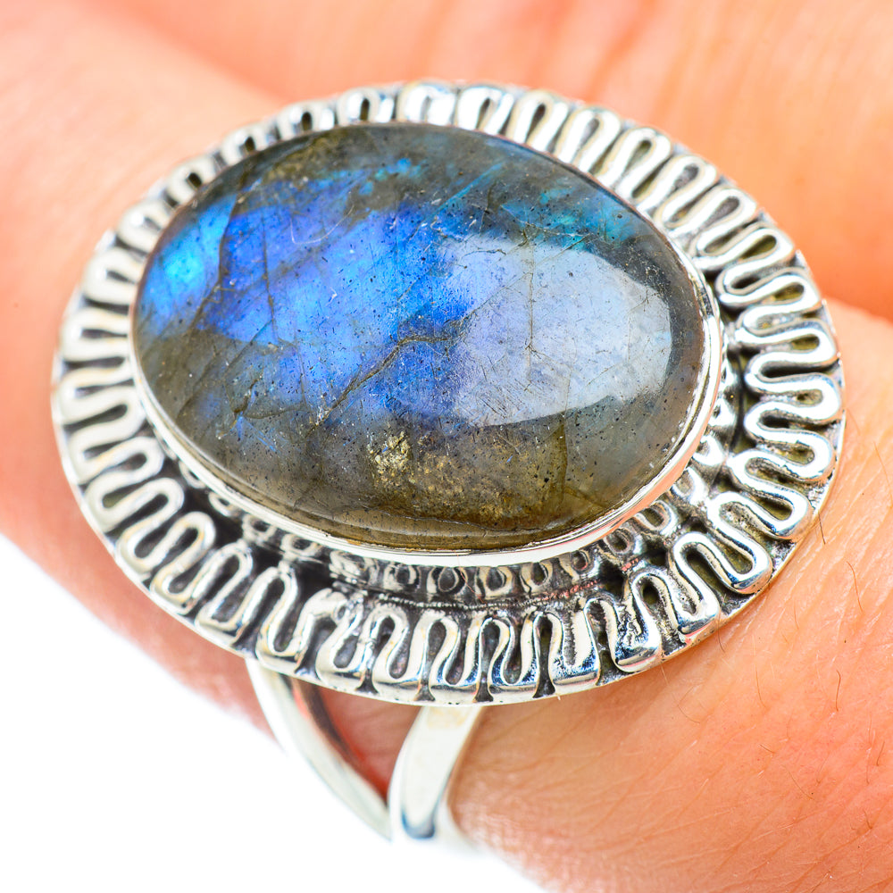 Labradorite Rings handcrafted by Ana Silver Co - RING50937