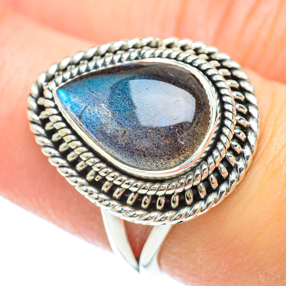 Labradorite Rings handcrafted by Ana Silver Co - RING51256