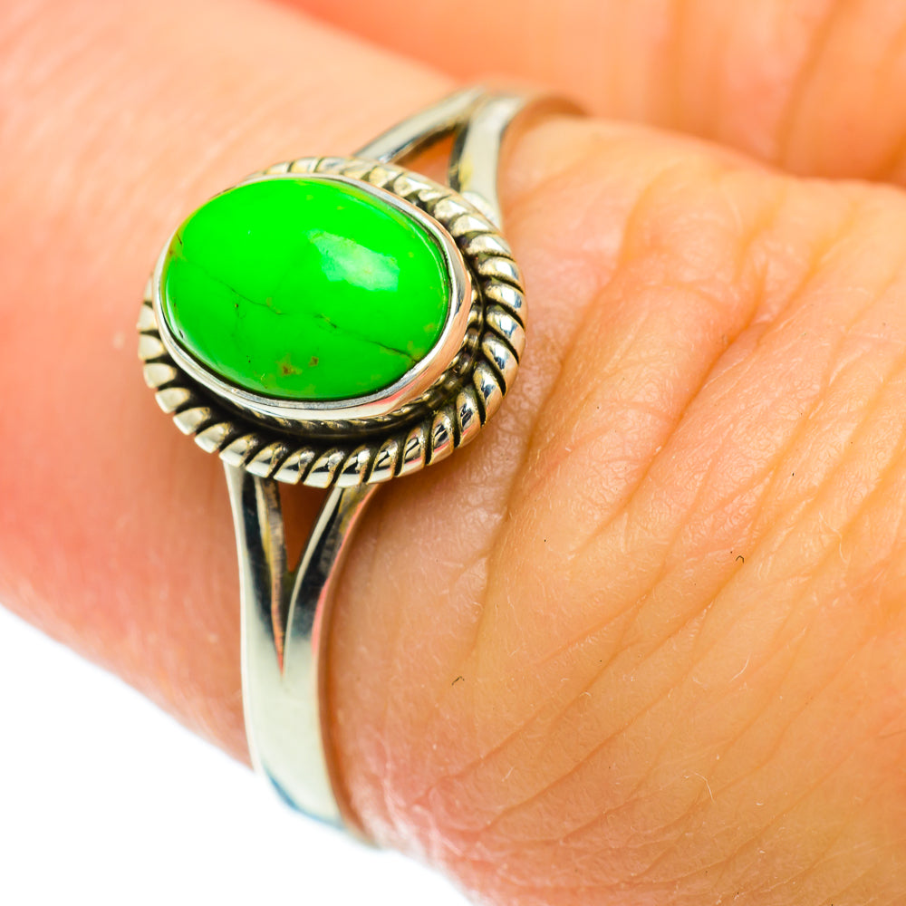 Green Turquoise Rings handcrafted by Ana Silver Co - RING51416