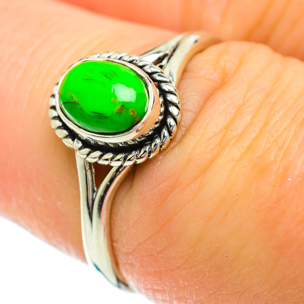 Green Copper Composite Turquoise Rings handcrafted by Ana Silver Co - RING51467
