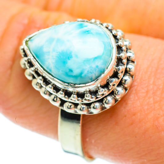 Larimar Rings handcrafted by Ana Silver Co - RING51491