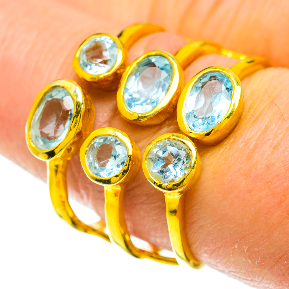 Blue Topaz Rings handcrafted by Ana Silver Co - RING51552