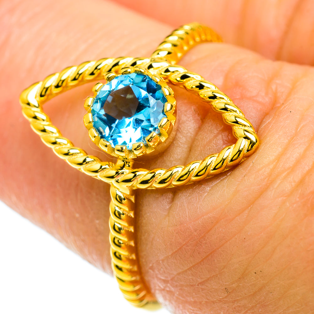 Blue Topaz Rings handcrafted by Ana Silver Co - RING51555