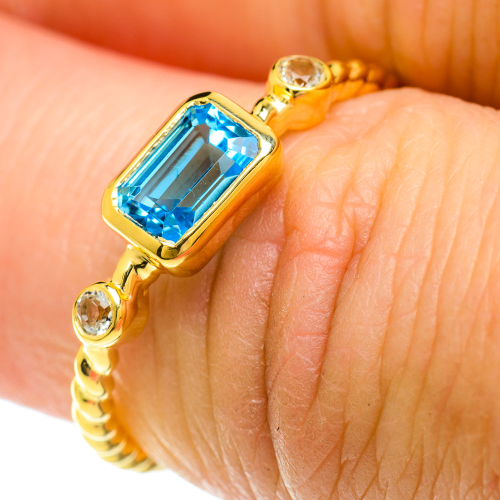Blue Topaz Rings handcrafted by Ana Silver Co - RING51627