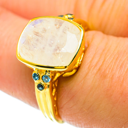 Rainbow Moonstone Rings handcrafted by Ana Silver Co - RING51642