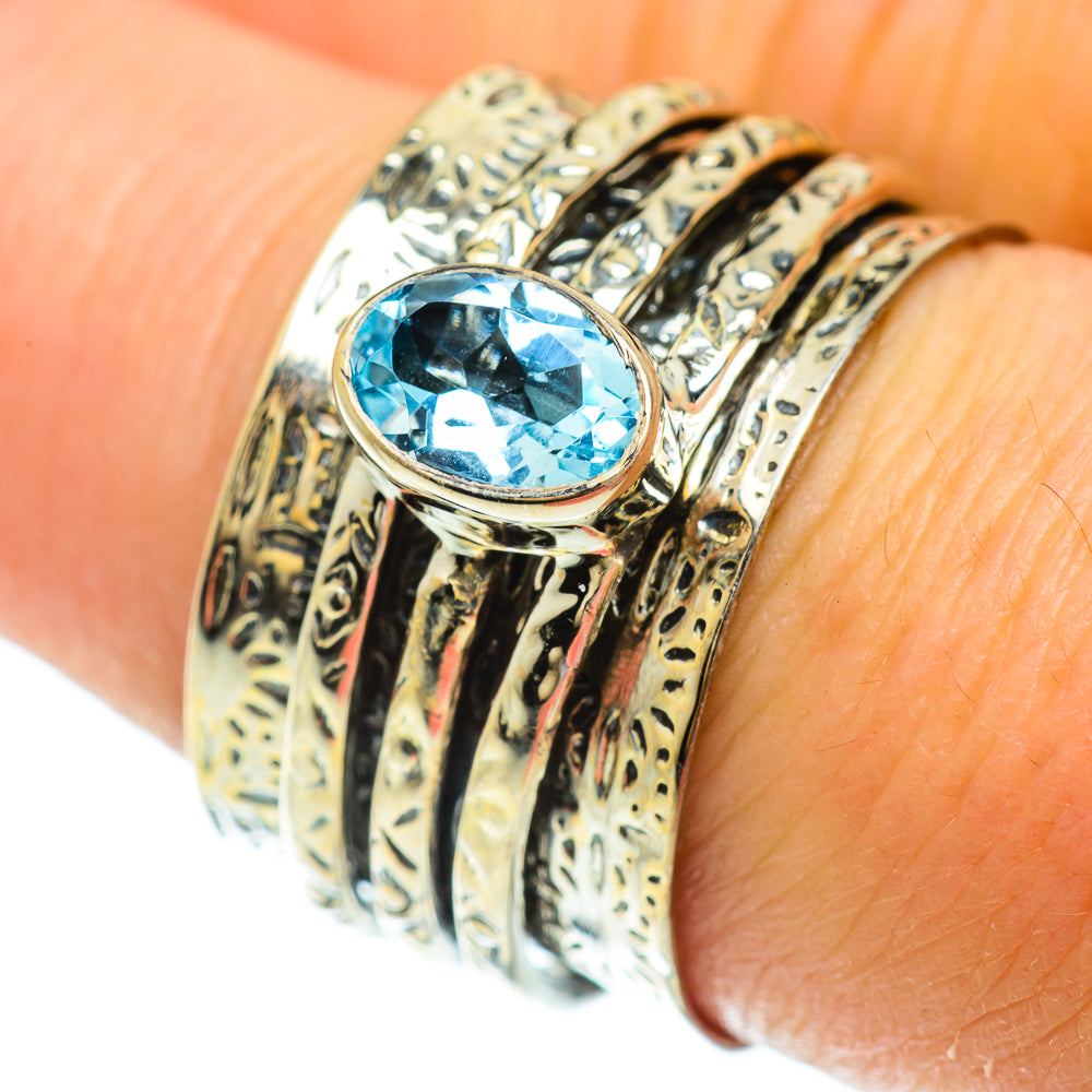 Blue Topaz Rings handcrafted by Ana Silver Co - RING51663