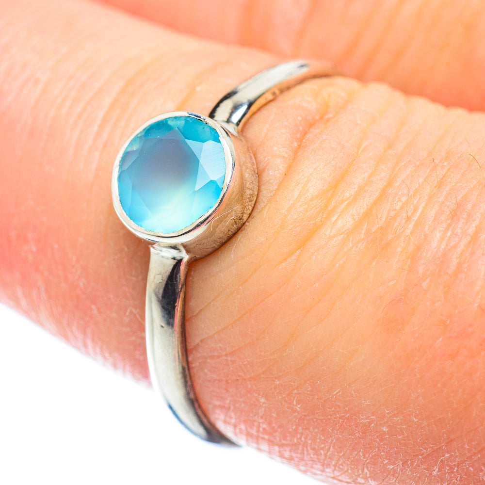 Aqua Chalcedony Rings handcrafted by Ana Silver Co - RING51872
