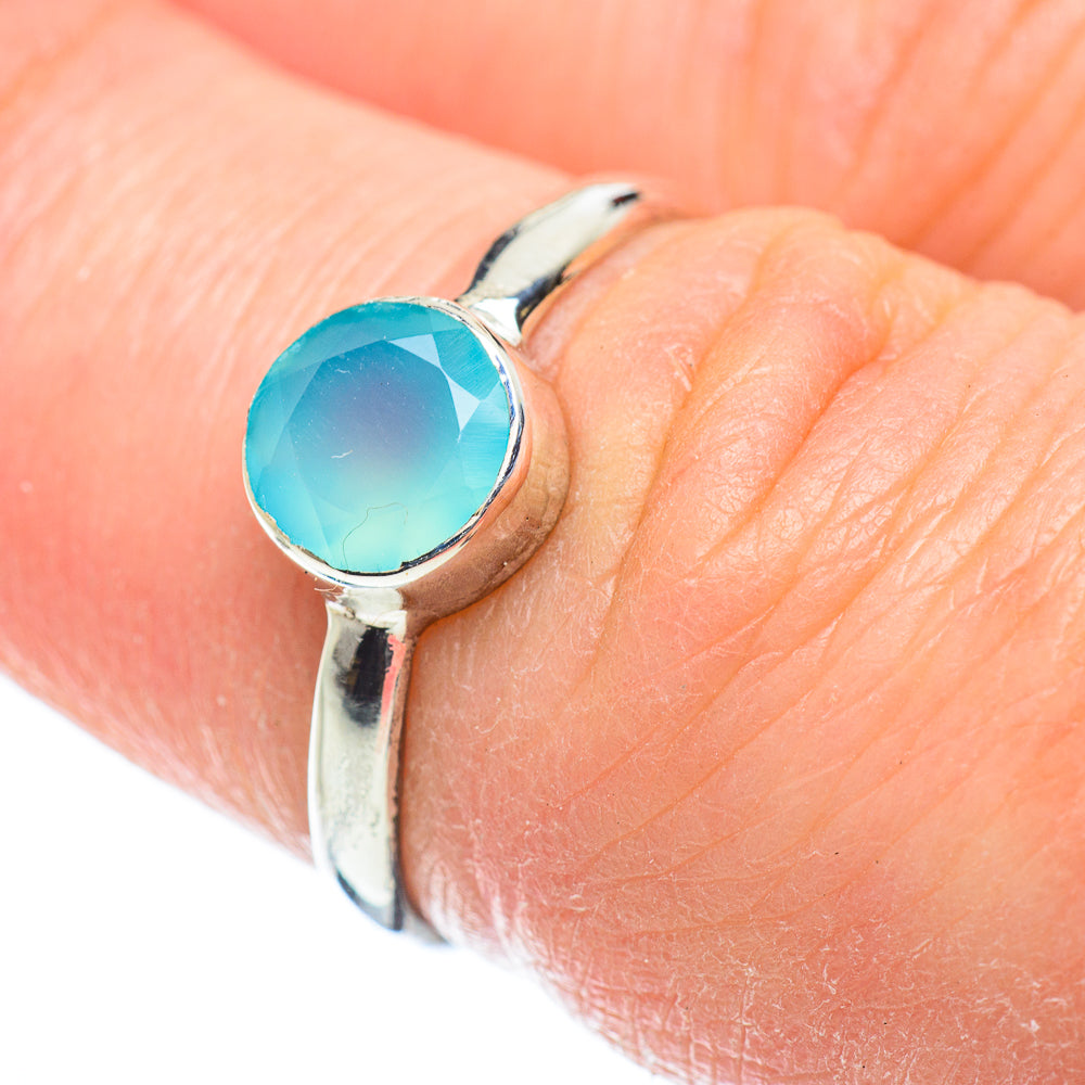 Aqua Chalcedony Rings handcrafted by Ana Silver Co - RING52018